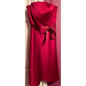 ann taylor red strapless dress
